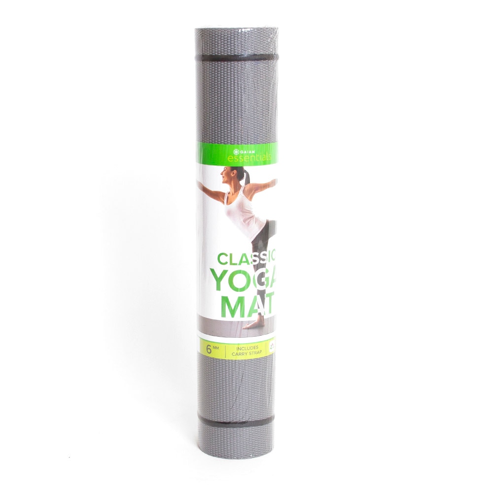 Yoga, Sports Equipment, Sports, Gaiam, Essentials, 6mm, Mat, 603022, Grey